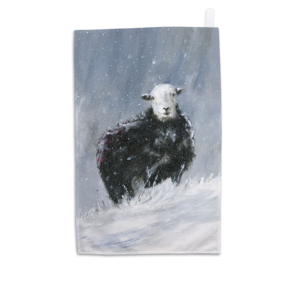 Winter Herdwick Tea Towel 1 Winter Herdwick Sheep Tea Towel