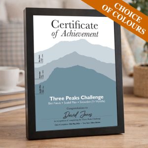 Three Peak Challenge Completion Certificate - Teal
